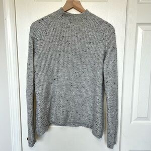 Kuhl Gray Speckled Merino Wool Blend Mockneck  Sweater Size S